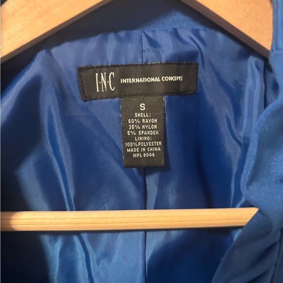 INC International Concepts Women's Blue Ruffled Blazer - Picture 3 of 6